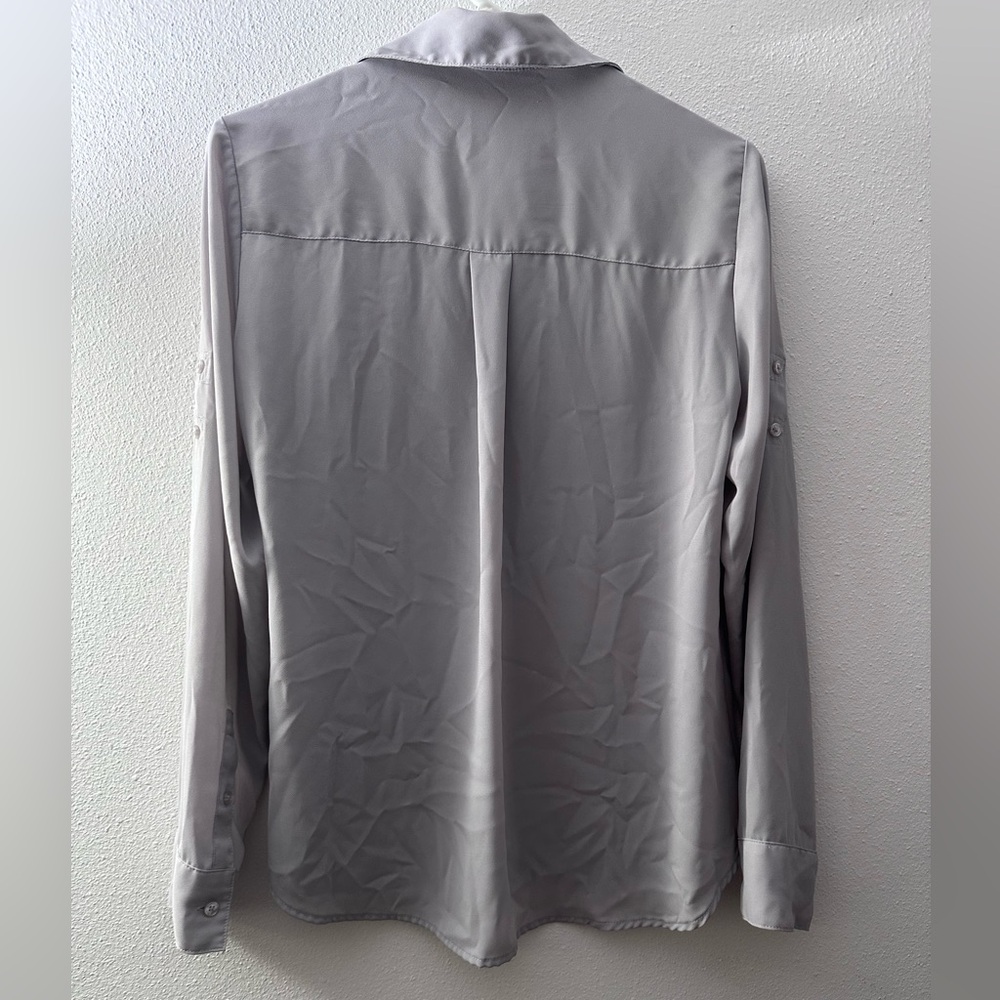 Express Light Gray Button-Down Shirt - Picture 3 of 3